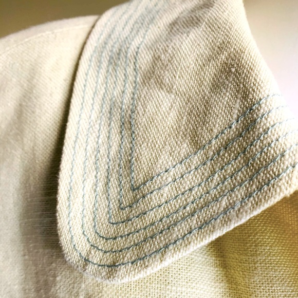 Zara Yellowish Light lime green cotton blend summer blazer 3/4 sleeves US 12 - Picture 3 of 12